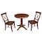 International Concepts Round 30 in Round Top Pedestal Table with 2 Chairs, Espresso, 30 in W, 30 in L, 29.9 in H, Wood K581-30RT-27B-C613-2 - alternate 1